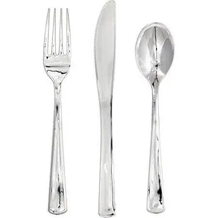 Metallic Silver Cutlery (24ct) - Party Expo