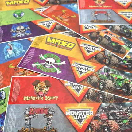 Monster Jam Water Bottle Labels (Pack of 16) - Party Expo