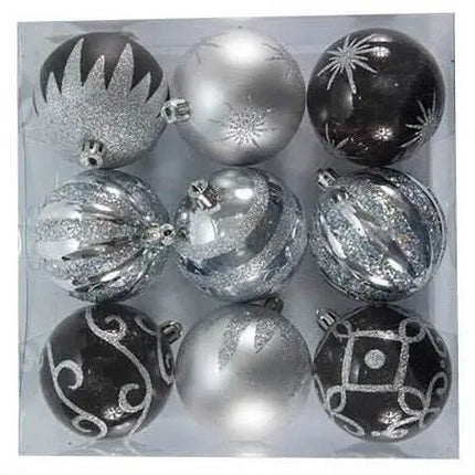 Patterned Boxed Christmas Tree Ornaments (9pcs) - Party Expo