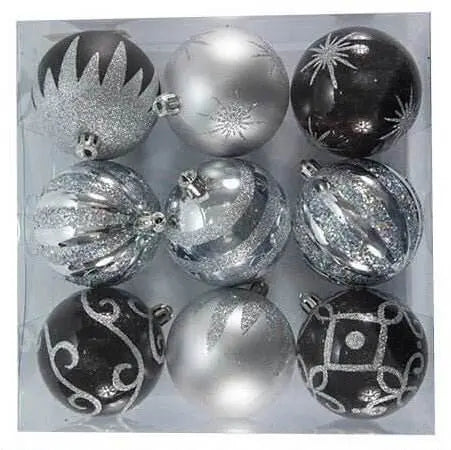 Patterned Boxed Christmas Tree Ornaments (9pcs) - Party Expo