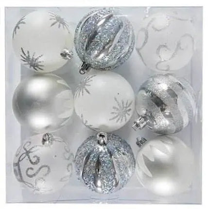 Patterned Boxed Christmas Tree Ornaments (9pcs) - Party Expo