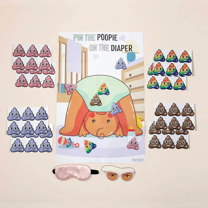 Pin The Poopie On The Diaper Game - Brown - Party Expo