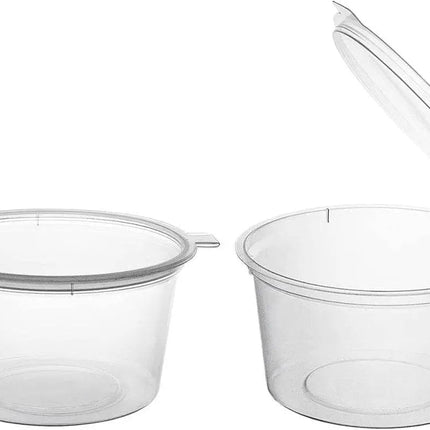 Plastic Portion Cups with Hinged Lid (100ct) - Party Expo