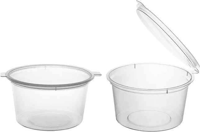 Plastic Portion Cups with Hinged Lid (100ct) - Party Expo