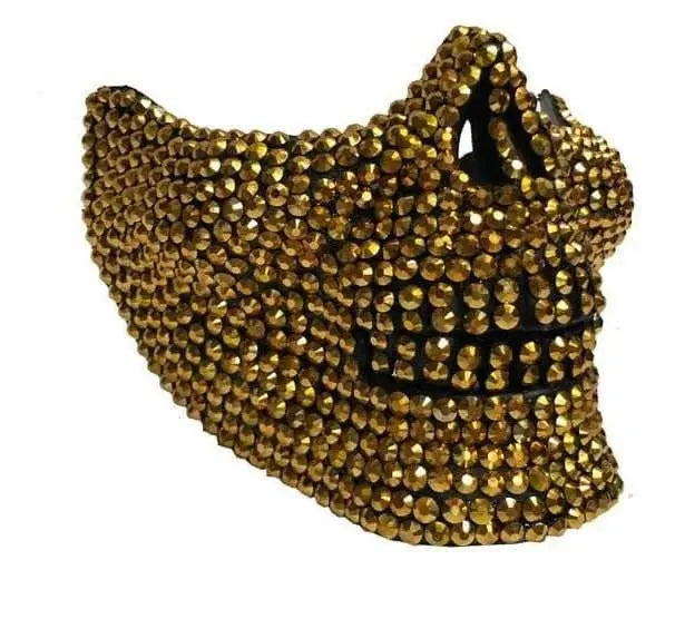 Rhinestone Half Skull Mask (1ct) - Party Expo