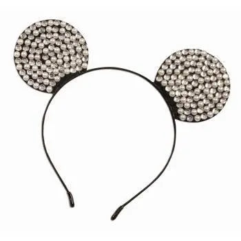 Rhinestone & Pearl Mouse Ears Headband - Party Expo