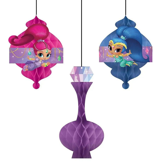 Shimmer and Shine - Honeycomb Tissue Decorations (3pcs) - Party Expo
