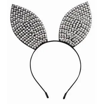 Shiny Rhinestone Bunny Ears Headband - Party Expo