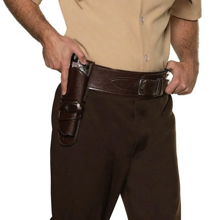 Single Cowboy Holster - Brown (1ct) - Party Expo