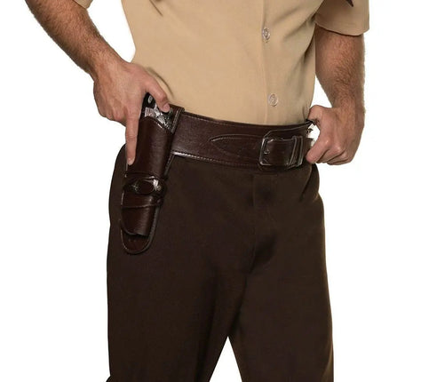 Single Cowboy Holster - Brown (1ct) - Party Expo