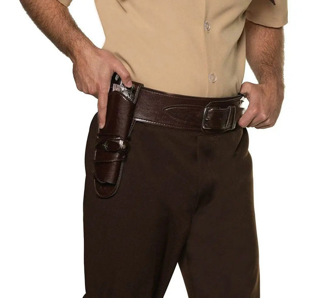 Single Cowboy Holster - Brown (1ct) - Party Expo