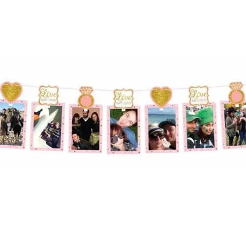 Sparkling Wedding Photo Holder Garland (12ft) - Party Expo