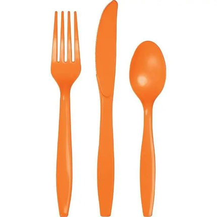 Sunkissed Orange Assorted Cutlery - Party Expo