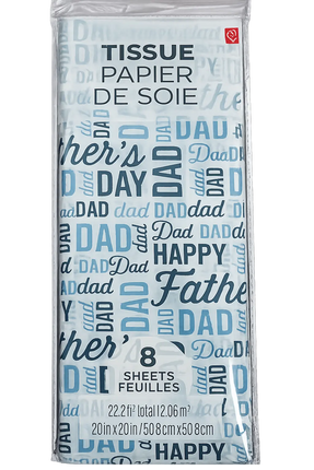 Tissue Paper Happy Father's Day Dad - (8 sheets) Party Expo  