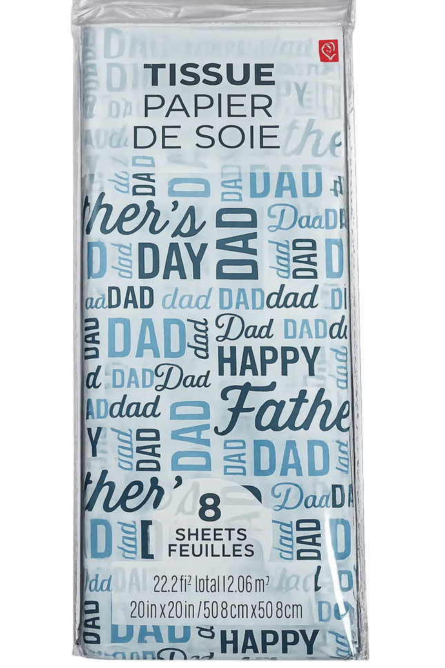 Tissue Paper Happy Father's Day Dad - (8 sheets) Party Expo  