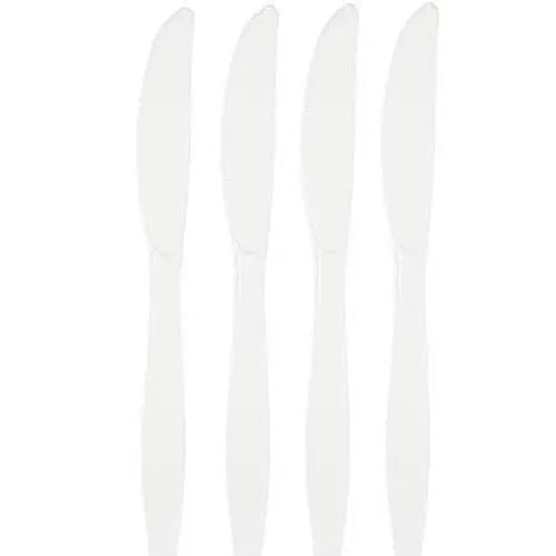 Touch of Color - White Plastic Knives - Party Expo