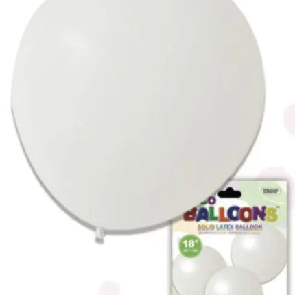 Trico 18" White Latex Balloons - 3 count Party Expo  