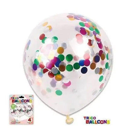 Trico Confetti Latex Balloon Mixed ( 4 count ) - Party Expo