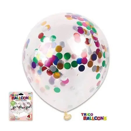 Trico Confetti Latex Balloon Mixed ( 4 count ) - Party Expo