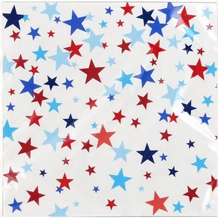 White Beverage Napkins with Stars (16ct) - Party Expo