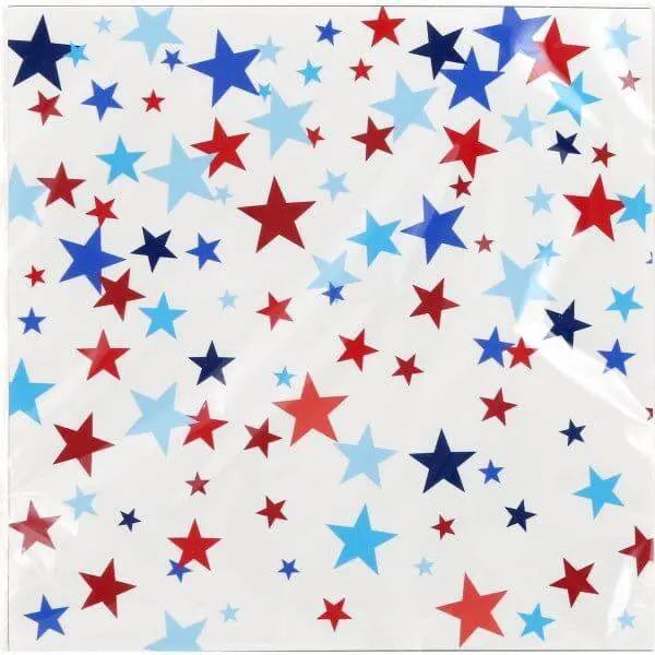 White Beverage Napkins with Stars (16ct) - Party Expo