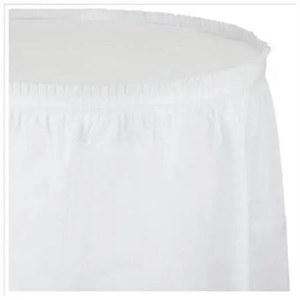 White Plastic Table Skirt - Party Expo