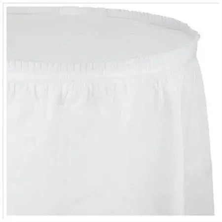 White Plastic Table Skirt - Party Expo