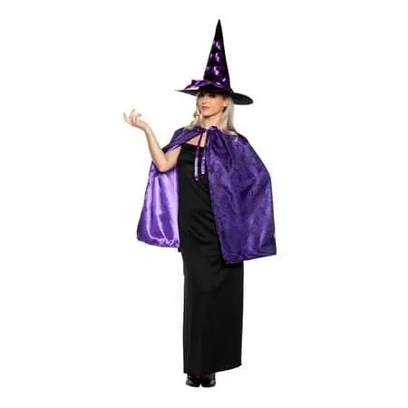 Witch Cape & Hat Set- Purple (One Size) - Party Expo