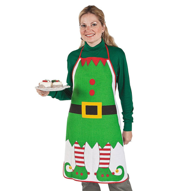 Adult Elf Apron (1ct) - SKU:3L-4/5365 - UPC:886102058565 - Party Expo