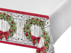 Apple Red & Green Rustic Wreath Border Print Tablecover (1ct) - SKU:325187 - UPC:039938424787 - Party Expo