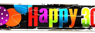 Birthday Cheer - 12ft Happy 30th Birthday Banner - SKU:45833 - UPC:011179458332 - Party Expo