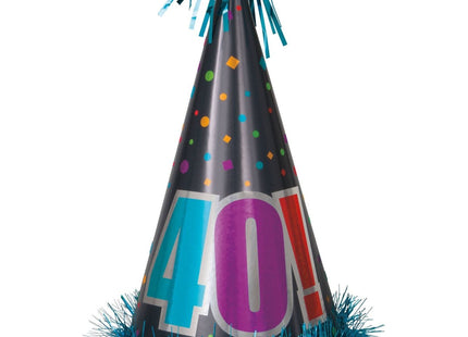Birthday Cheer - 40th Birthday Cone Party Hat - SKU:45974 - UPC:011179459742 - Party Expo