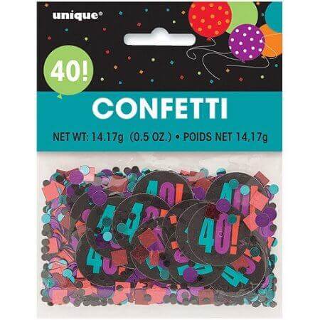 Birthday Cheer 40th Birthday Confetti - SKU:45864 - UPC:011179458646 - Party Expo