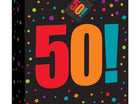 Birthday Cheer - 50th Large Glossy Gift Bag - SKU:45965 - UPC:011179459650 - Party Expo