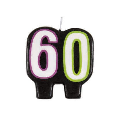 Birthday Cheer - 60th Birthday Candle - SKU:46006 - UPC:011179460069 - Party Expo