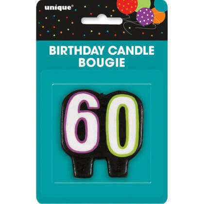 Birthday Cheer - 60th Birthday Candle - SKU:46006 - UPC:011179460069 - Party Expo