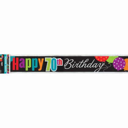 Birthday Cheer - Happy 70th Birthday Banner - SKU:45837 - UPC:011179458370 - Party Expo