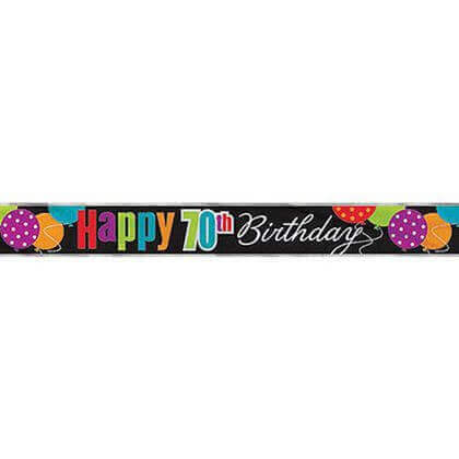 Birthday Cheer - Happy 70th Birthday Banner - SKU:45837 - UPC:011179458370 - Party Expo