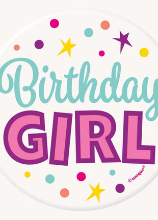 Birthday Girl Button (1ct) - SKU:93406 - UPC:011179934065 - Party Expo