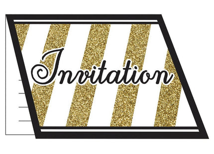 Black & Gold Invitations - SKU:318097 - UPC:039938340476 - Party Expo