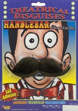 Black Handlebar Moustache - SKU:61510 - UPC:721773615108 - Party Expo
