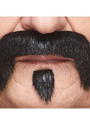 Black Handlebar Mustache with Pinch - SKU:021-SE - UPC:4779037230501 - Party Expo