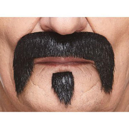 Black Handlebar Mustache with Pinch - SKU:021-SE - UPC:4779037230501 - Party Expo