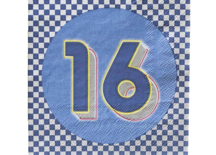 Boy's 16th Birthday - Beverage Napkins (16ct) - SKU:40104 - UPC:654082401042 - Party Expo