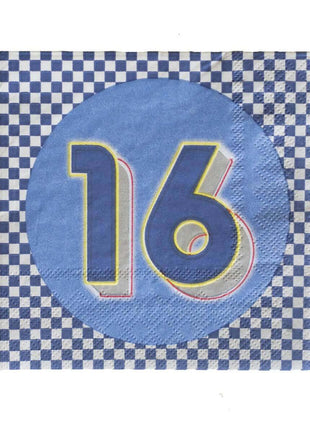 Boy's 16th Birthday - Beverage Napkins (16ct) - SKU:40104 - UPC:654082401042 - Party Expo