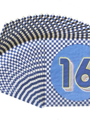 Boy's 16th Birthday - Beverage Napkins (16ct) - SKU:40104 - UPC:654082401042 - Party Expo