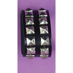 Bracelet Wristband-Double-Black Studded - SKU:25184 - UPC:721773251849 - Party Expo