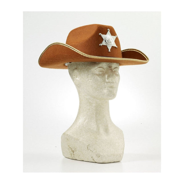 Brown Felt Kids Sheriff Hat with Badge - SKU:72310 - UPC:721773723100 - Party Expo