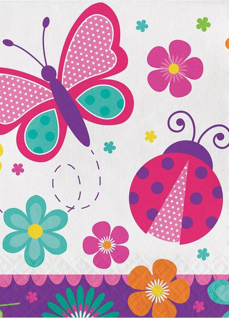 Butterfly Garden Lunch Napkins (16ct) - SKU:331751- - UPC:039938503130 - Party Expo