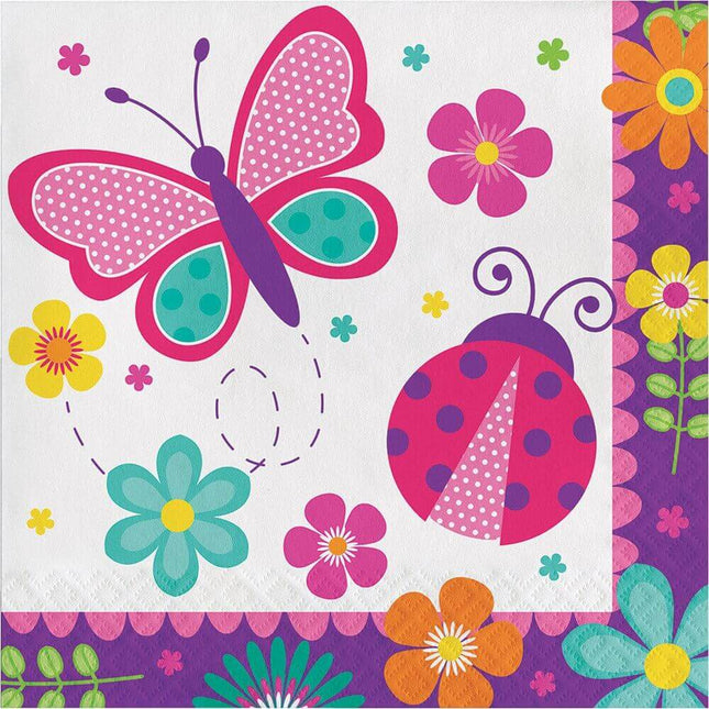 Butterfly Garden Lunch Napkins (16ct) - SKU:331751- - UPC:039938503130 - Party Expo